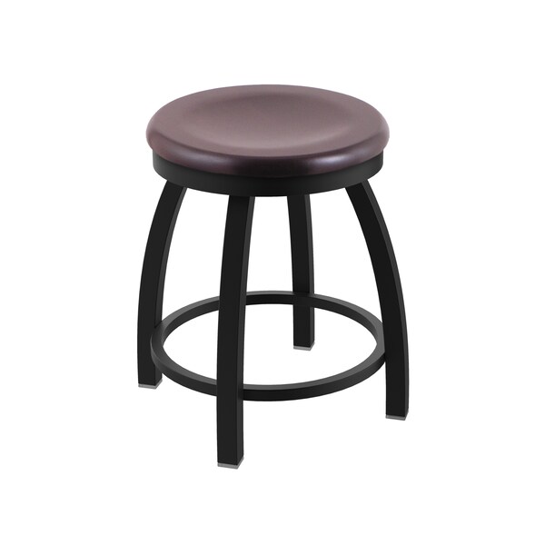 18" Swivel Vanity Stool, Black Wrinkle, Dark Cherry Maple Seat